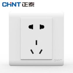 正泰(CHNT) 开关插座 电脑插座 7Z象牙白家用86型暗装墙壁开关插座面板 二三插五孔一二开 正五孔单只