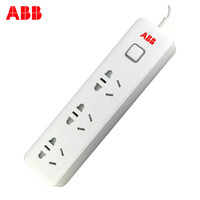ABB  三位五孔插线板（ 白色） USB3A输出 1.8m