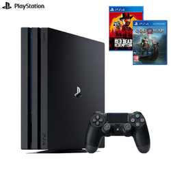 SONY 索尼 PlayStation4 Pro（PS4 Pro）游戏主机 国行 + 《荒野大镖客2》《战神4》