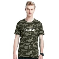 TECTOP 探拓 速干衣 男女印花圆领短袖T恤 户外快干衣  TS80523 男款军绿迷彩 L