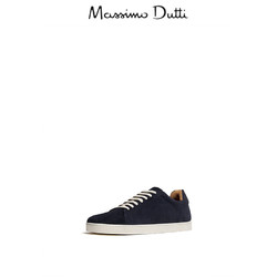 Massimo Dutti 12114322400 男鞋 蓝色绒面真皮运动鞋