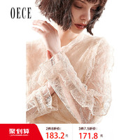 Oece2019春装新款 很仙的上衣超仙蕾丝打底衫小衫女洋气时尚长袖 *2件