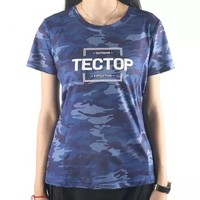 TECTOP 探拓 速干衣 男女 印花圆领短袖T恤 户外快干衣 TS80524 女款 兰紫迷彩 XXL
