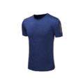 星加坊 运动短袖男羽毛球服速干休闲跑步健身圆领透气短袖T恤 YX-811 蓝 L码