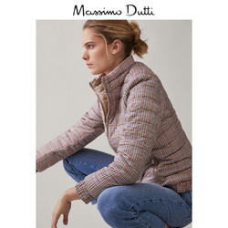 春夏大促 Massimo Dutti女装 双面千鸟格纹印花绗缝外套短款修身上衣 06711616710