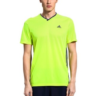 adidas 阿迪达斯 CLUB系列   阿迪达斯adidas 运动休闲服 男款短袖T恤 羽毛球服  S90098   L码  银光绿