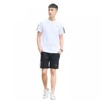 POLAR FIRE 极地火 休闲运动套装夏男女户外跑步短袖T恤短裤运动薄款 男 白色 XL