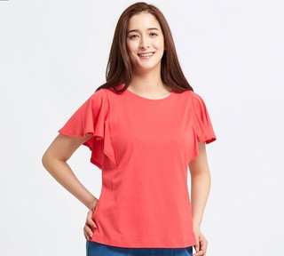 UNIQLO 优衣库 416801 女装荷叶边T恤