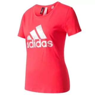 adidas 阿迪达斯 运动休闲服女款 网羽球服T恤 羽毛球服 BP8400 XL码 红色