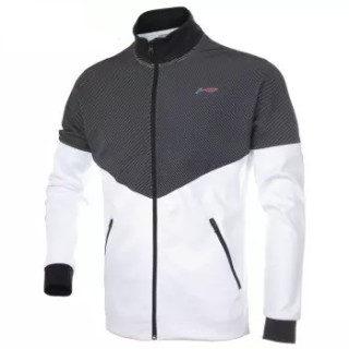 LI-NING 李宁 新款男子开衫无帽卫衣针织外套羽毛球训练服 AWDP241-2 白色 M码/170