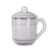 JIEYAJIE 洁雅杰 YTH-5918 陶瓷办公杯 350ml 银