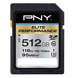 PNY 必恩威 Elite Performance 512GB SDXC Class 10 UHS-I 储存卡