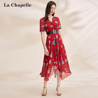 La Chapelle 拉夏贝尔 10023202 红色短袖衬衫连衣裙