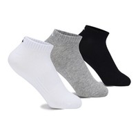 ANTA 安踏 女袜女士运动袜三双装休闲袜子精梳棉袜子 99837351  白、灰、黑色-2 S