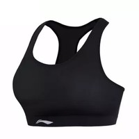 李宁LI-NING 瑜伽服跑步健身运动文胸内衣 AUBN124 -1黑色 L码（B80）码 *3件