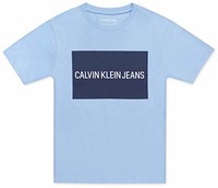 Calvin Klein 男孩大机构标志圆领 T 恤【凑单好物】