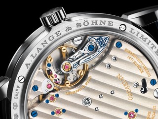 A. LANGE & SÖHNE 朗格 192.066 男士腕表 38.5mm 白色 白金 蓝色 皮质