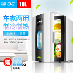 先科10L车载电子冷暖冰箱车家两用制冷小型家用宿舍冷藏迷你小冰箱单门式 沉稳黑