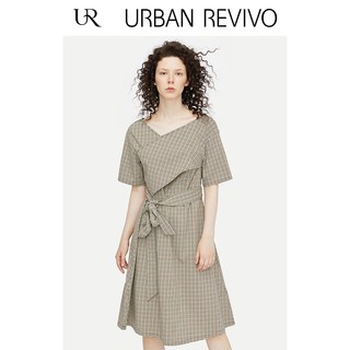  URBAN REVIVO WG33S7EN2002 格纹腰带型连衣裙
