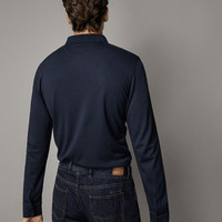 Massimo Dutti 00763153401 男士蓝色POLO衫
