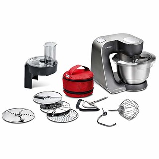 中亚Prime会员：Bosch MUM59N26DE Küchenmaschine HomeProfessional, Rührschüssel, 3D Rührsystem, 7 Schaltstufen, 1000 W, mystic schwarz / edelstahl gebürstet