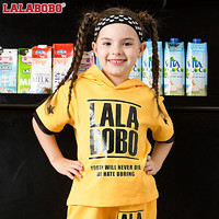 LALABOBO亲子装夏新款母女装网眼拼接针织套装T恤L02A-WNTS49 *2件