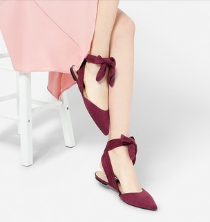 CHARLES＆KEITH CK1-70900046 女士绑带尖头平底凉鞋