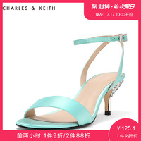 17号10点：CHARLES＆KEITH女士夏单鞋女CK1-60280132简约一字带露趾高跟凉鞋