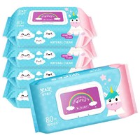 童思童语（Tyotyo）婴幼儿手口湿巾儿童宝宝湿纸巾孕妇湿巾80片*5包