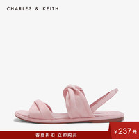 CHARLES＆KEITH凉鞋2019新款CK1-70380718双扭结饰女士平底凉鞋