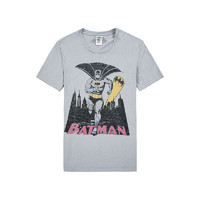 17号预告:蝙蝠侠联名 JUNK FOOD 男士针织烫印T恤  灰色 *3件