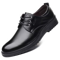 BEIOUTU 北欧图 男士商务休闲正装舒适低帮系带英伦皮鞋 581 黑色 40