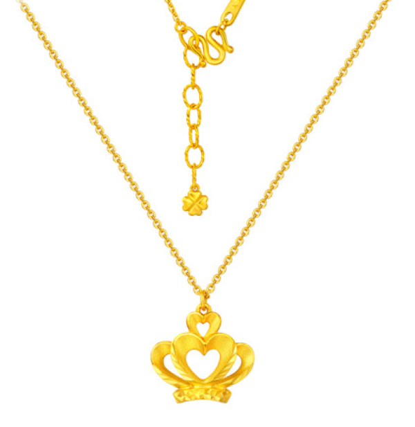 商品chow tai fook 周大福 f203279 婚嫁皇冠 足金黄金项链/吊坠 7.