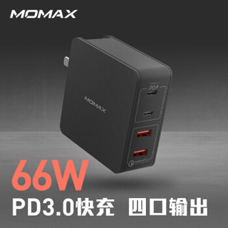 MOMAX 摩米士 66W 双PD+双QC3.0 智能充电器