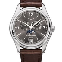 Patek Philippe 百达翡丽 复杂功能时计系列 5146G-010 灰色表盘月相腕表