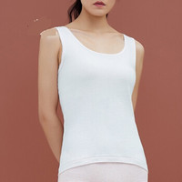 YOUR SUN 宜而爽 女士棉质背心女罗纹背心女无痕保暖打底衫紧身美体上衣(单件) CR11浅玉 CL62N L/165 (玉色、L、棉)