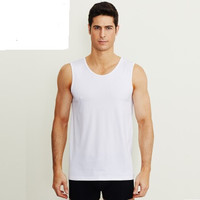 TINSINO 纤丝鸟 男士背心春夏圆领竹棉亲肤透气休闲运动潮男背心打底衫单条装 黑色 L(175/100) (黑色、L、竹纤维)