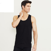 TINSINO 纤丝鸟 男士背心春夏速干网眼圆领竹棉亲肤透气运动背心打底衫单条装 黑色 XL(180/105) (黑色、XL、粘纤)
