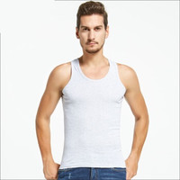 Nan ji ren 南极人 纯棉男士运动背心螺纹背心打底衫 背心灰色 L  NSJA0660 (灰色、L、纯棉)