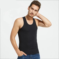 Nan ji ren 南极人 纯棉男士运动背心螺纹背心打底衫 背心黑色 L NSJA0660 (黑色、L、纯棉)