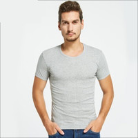 Nan ji ren 南极人 1件装男士运动背心纯棉螺纹弹力修身男式打底汗衫 汗衫灰色 XXXL  N695X20751 (灰色、XXXL、纯棉)