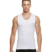 PLAYBOY 花花公子 男士背心男运动打底宽肩V领汗衫 7540 白色 XXXL (白色、XXXL)