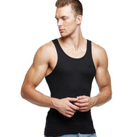 PLAYBOY 花花公子 背心男 纯棉男士背心吸汗打底衫 7119 黑色XXXL (黑色、XXXL)