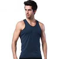 雪中飞 SNOWFLYING 男士背心 纯棉背心男薄款汗衫修身弹力吸汗透气休闲运动无袖打底衫 宝蓝175 (蓝色、XXL、棉)