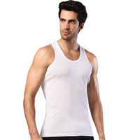 雪中飞 SNOWFLYING 男士背心 纯棉背心男薄款汗衫修身弹力吸汗透气休闲运动无袖打底衫 ZJ201621-906 白色175 (白色、L、棉)