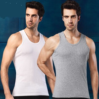 雪中飞 SNOWFLYING 2件装男士背心 纯棉背心男薄款汗衫修身弹力吸汗透气休闲运动无袖打底衫 浅灰+白色 L XHX18008-2 (灰色、L、棉)