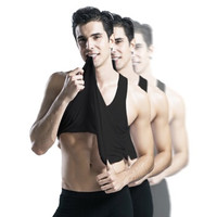 Miiow 猫人 男士背心男纯棉圆领四季紧身运动健身背心纯色休闲无袖打底衫薄款内衣 混色3件装  L miiow (黑色、L、纯棉)