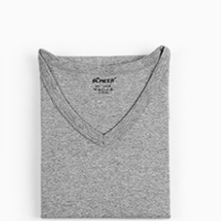 Bopie 宝派 男士背心纯棉T恤短袖运动弹力修身打底汗衫 6600 麻灰V领 XXL(180/105)