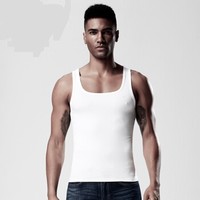 雪中飞 SNOWFLYING 背心男春夏打底纯棉弹力无袖打底运动汗衫 XXH1811 白色 XXL(180/105) (白色、XXL、螺纹)