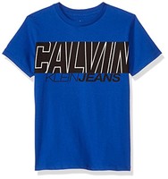 Calvin Klein 男童轨道徽标圆领 t 恤